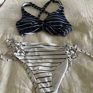 Cupshe Navy and White Bikini